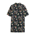 Flower Dream Catcher Pattern Print Cotton Hawaiian Shirt