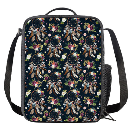 Flower Dream Catcher Pattern Print Crossbody Lunch Bag