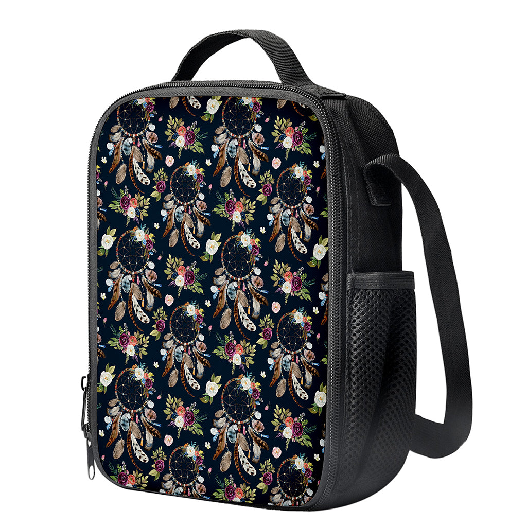 Flower Dream Catcher Pattern Print Crossbody Lunch Bag