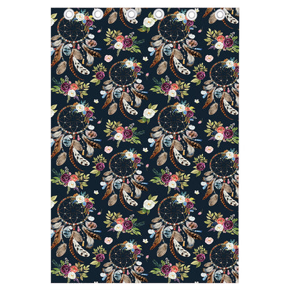 Flower Dream Catcher Pattern Print Curtain