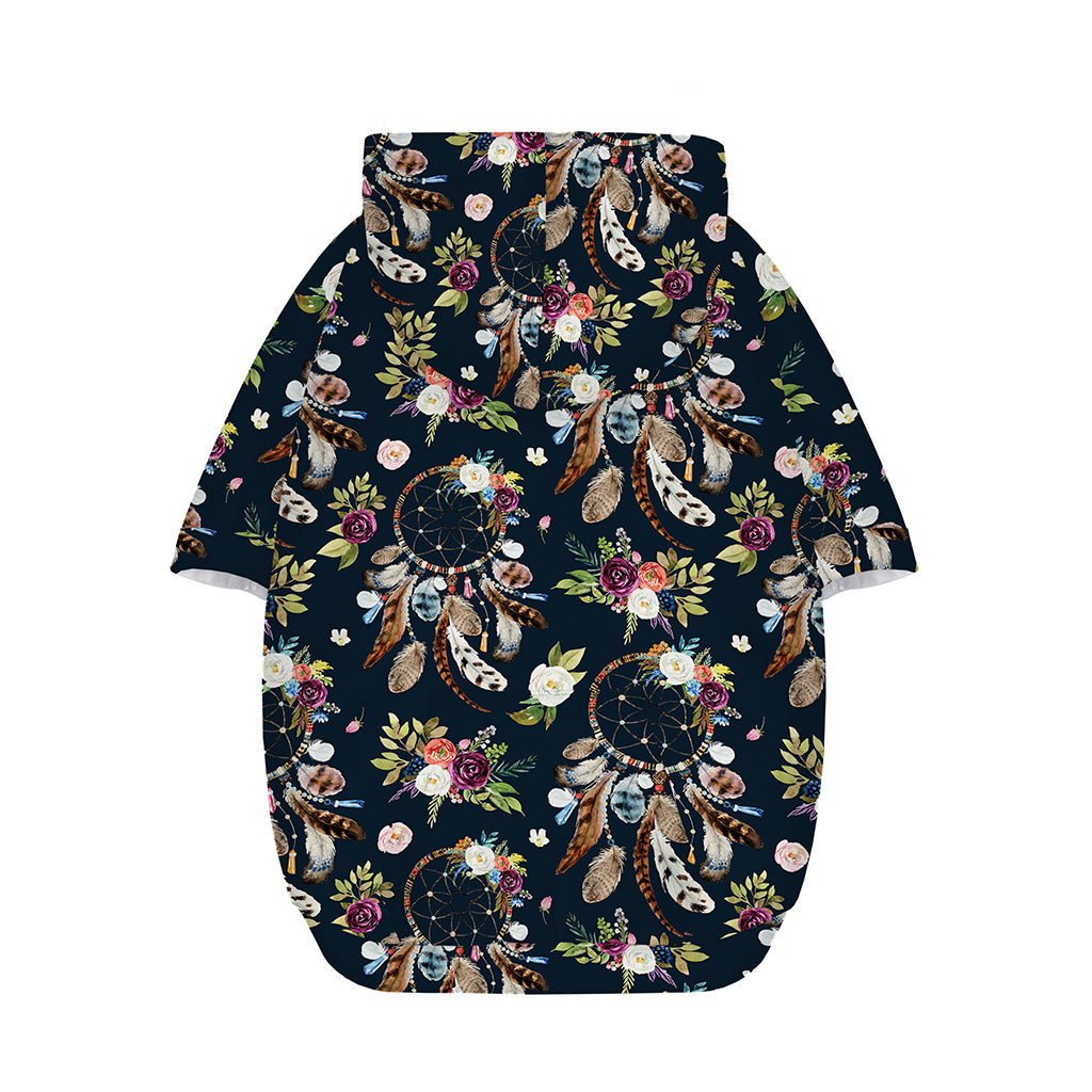 Flower Dream Catcher Pattern Print Dog Zip Up Hoodie
