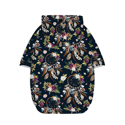 Flower Dream Catcher Pattern Print Dog Zip Up Hoodie