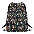 Flower Dream Catcher Pattern Print Drawstring Backpack