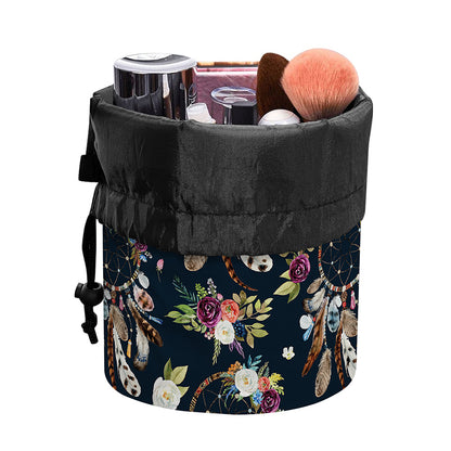 Flower Dream Catcher Pattern Print Drawstring Makeup Bag