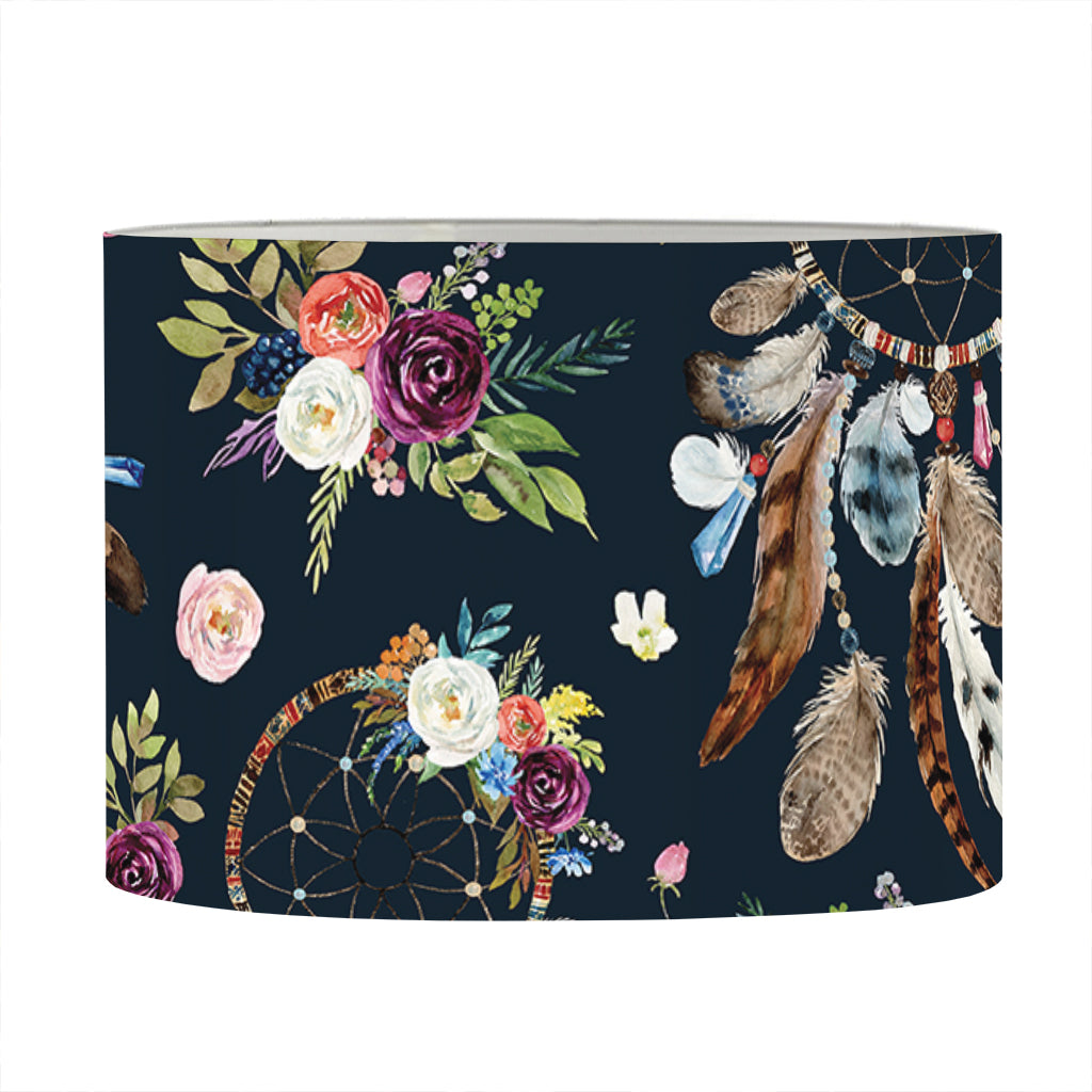 Flower Dream Catcher Pattern Print Drum Lamp Shade