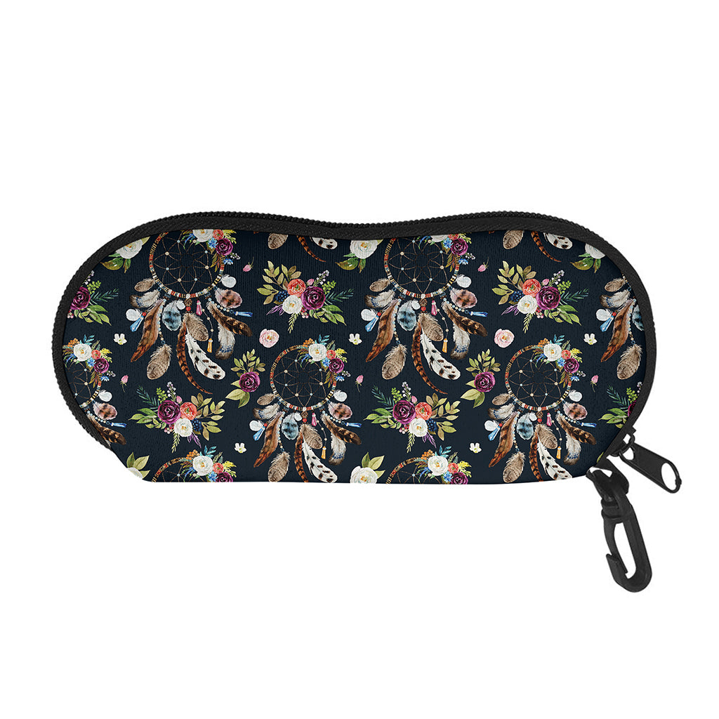 Flower Dream Catcher Pattern Print Glasses Case