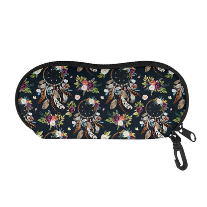 Flower Dream Catcher Pattern Print Glasses Case