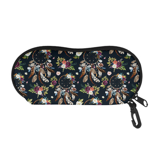 Flower Dream Catcher Pattern Print Glasses Case