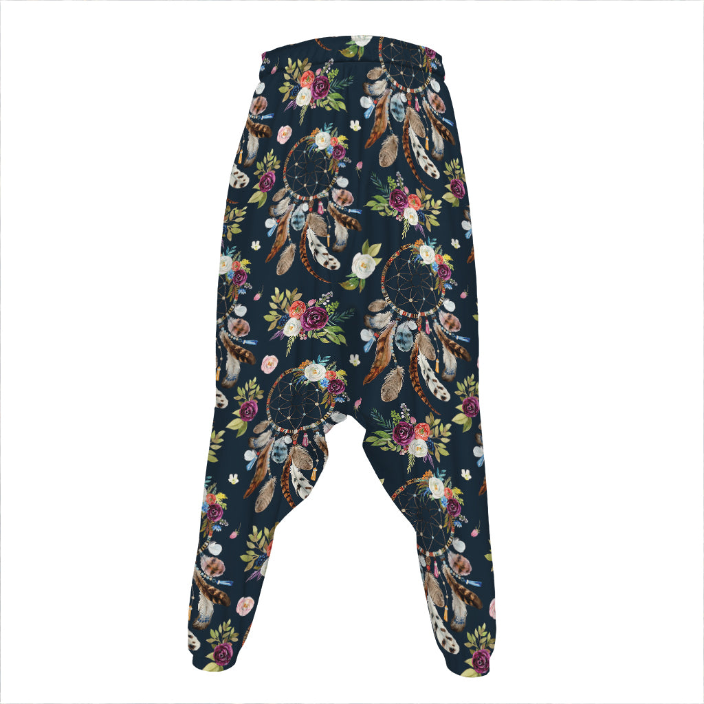 Flower Dream Catcher Pattern Print Hammer Pants