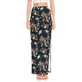 Flower Dream Catcher Pattern Print High Slit Maxi Skirt