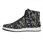 Flower Dream Catcher Pattern Print High Top Leather Sneakers