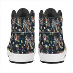 Flower Dream Catcher Pattern Print High Top Leather Sneakers