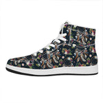 Flower Dream Catcher Pattern Print High Top Leather Sneakers