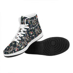 Flower Dream Catcher Pattern Print High Top Leather Sneakers
