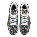 Flower Dream Catcher Pattern Print High Top Leather Sneakers