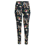 Flower Dream Catcher Pattern Print High-Waisted Pocket Leggings