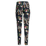 Flower Dream Catcher Pattern Print High-Waisted Pocket Leggings