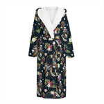 Flower Dream Catcher Pattern Print Hooded Bathrobe