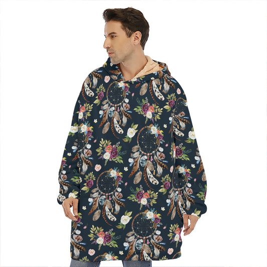 Flower Dream Catcher Pattern Print Hoodie Blanket