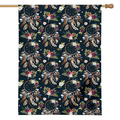 Flower Dream Catcher Pattern Print House Flag