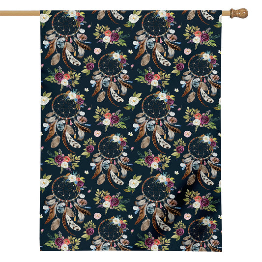 Flower Dream Catcher Pattern Print House Flag