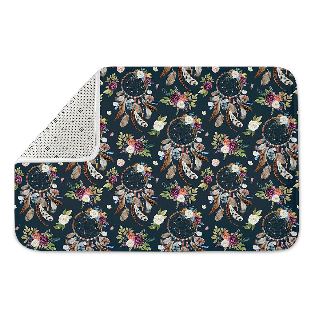 Flower Dream Catcher Pattern Print Indoor Door Mat