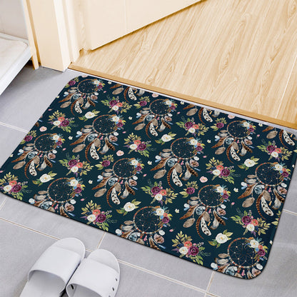 Flower Dream Catcher Pattern Print Indoor Door Mat