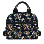 Flower Dream Catcher Pattern Print Insulated Lunch Bag