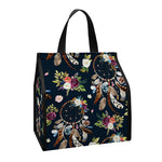Flower Dream Catcher Pattern Print Insulated Lunch Tote