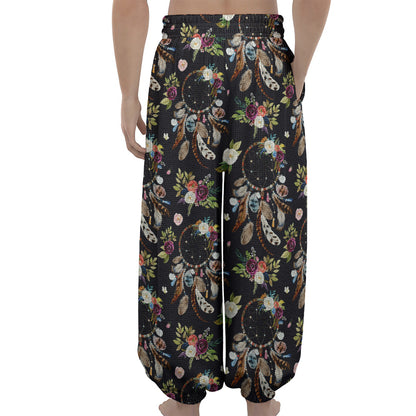 Flower Dream Catcher Pattern Print Lantern Pants