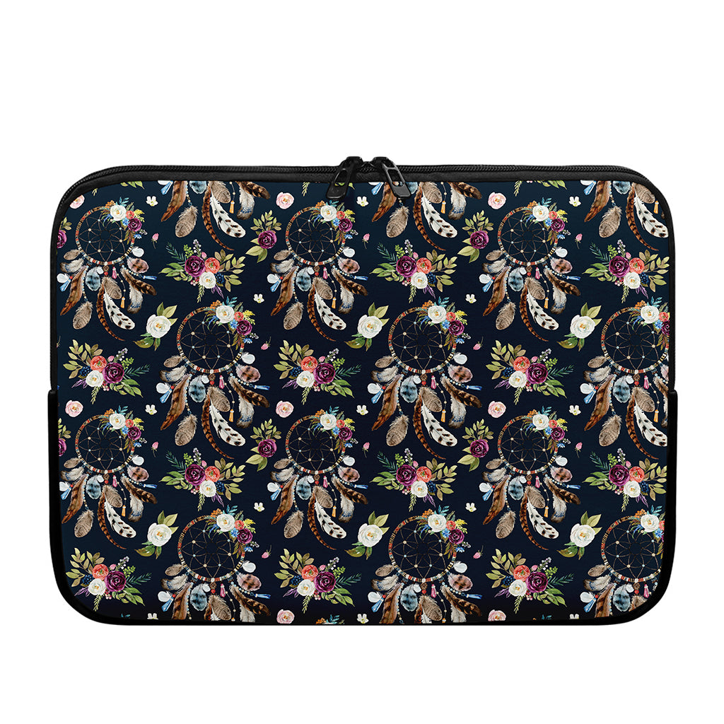 Flower Dream Catcher Pattern Print Laptop Sleeve