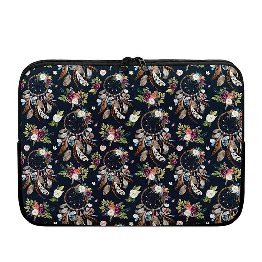Flower Dream Catcher Pattern Print Laptop Sleeve