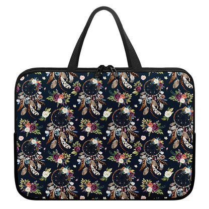 Flower Dream Catcher Pattern Print Laptop Sleeve With Handle