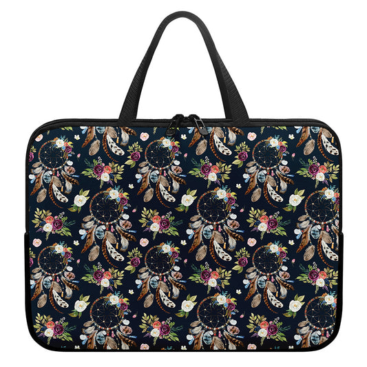 Flower Dream Catcher Pattern Print Laptop Sleeve With Handle
