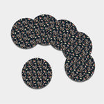 Flower Dream Catcher Pattern Print Leather Coaster Set