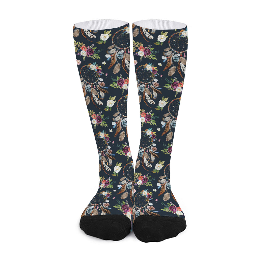 Flower Dream Catcher Pattern Print Long Socks