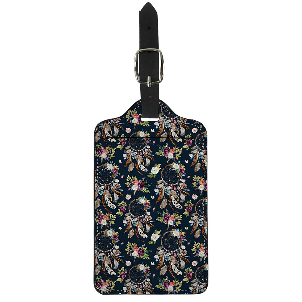 Flower Dream Catcher Pattern Print Luggage Tag