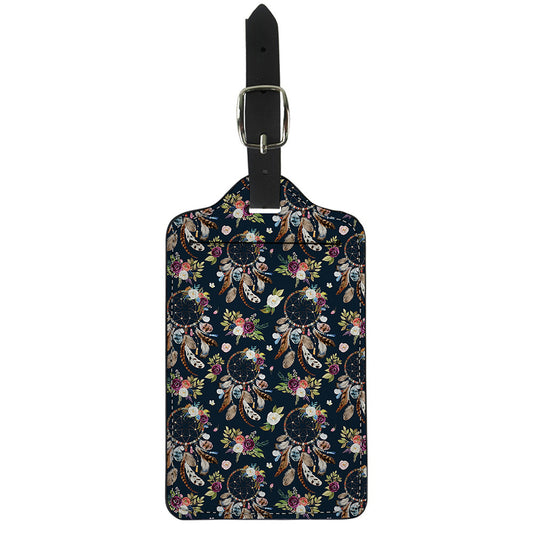 Flower Dream Catcher Pattern Print Luggage Tag