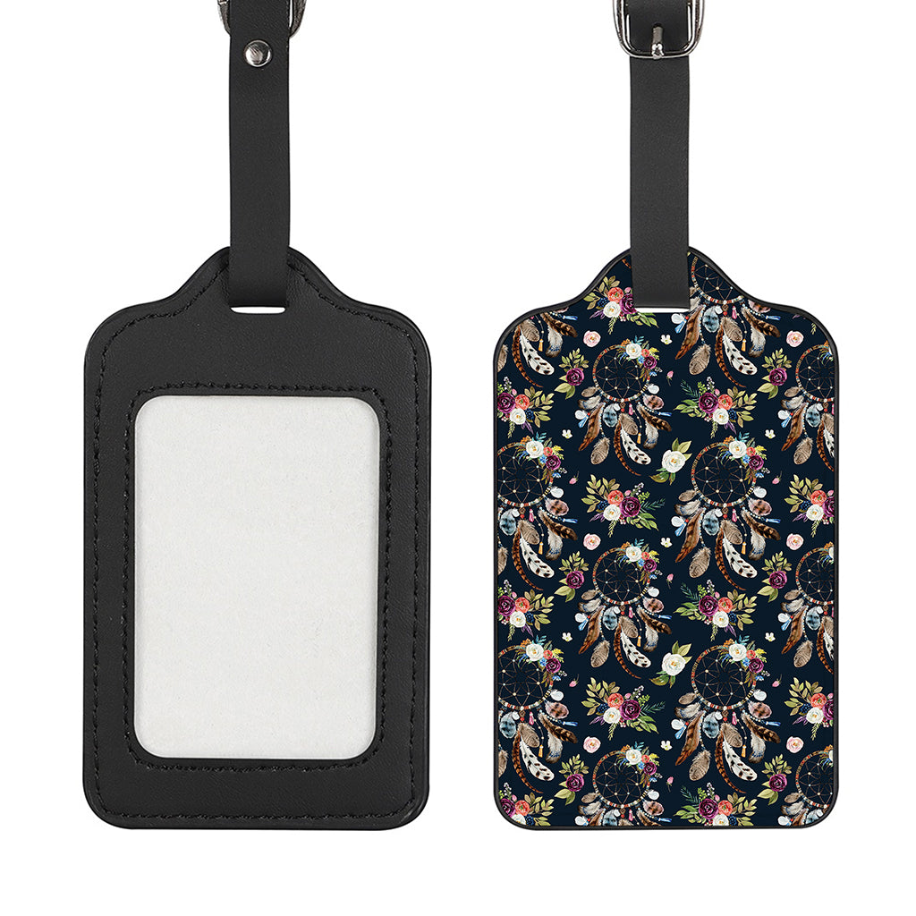Flower Dream Catcher Pattern Print Luggage Tag
