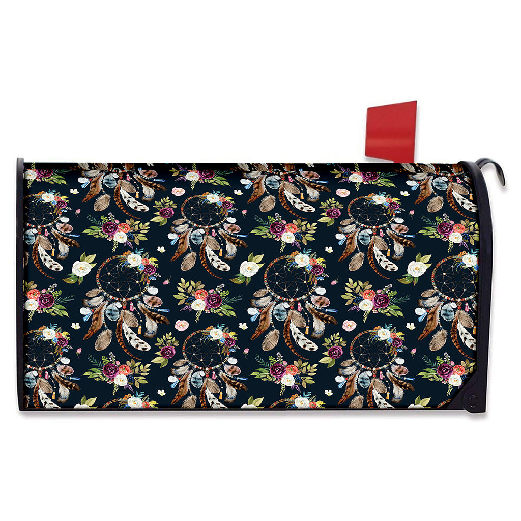Flower Dream Catcher Pattern Print Mailbox Cover