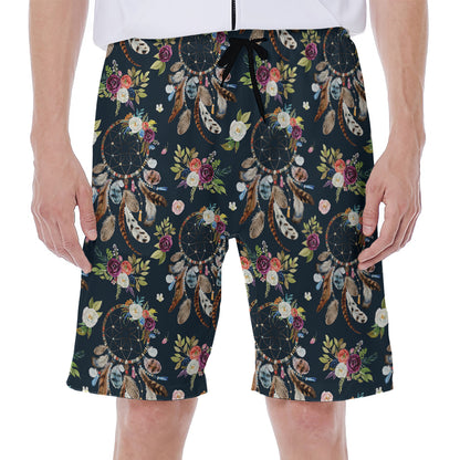 Flower Dream Catcher Pattern Print Men's Beach Shorts