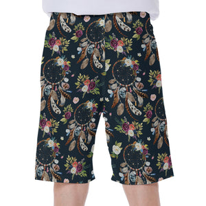 Flower Dream Catcher Pattern Print Men's Beach Shorts