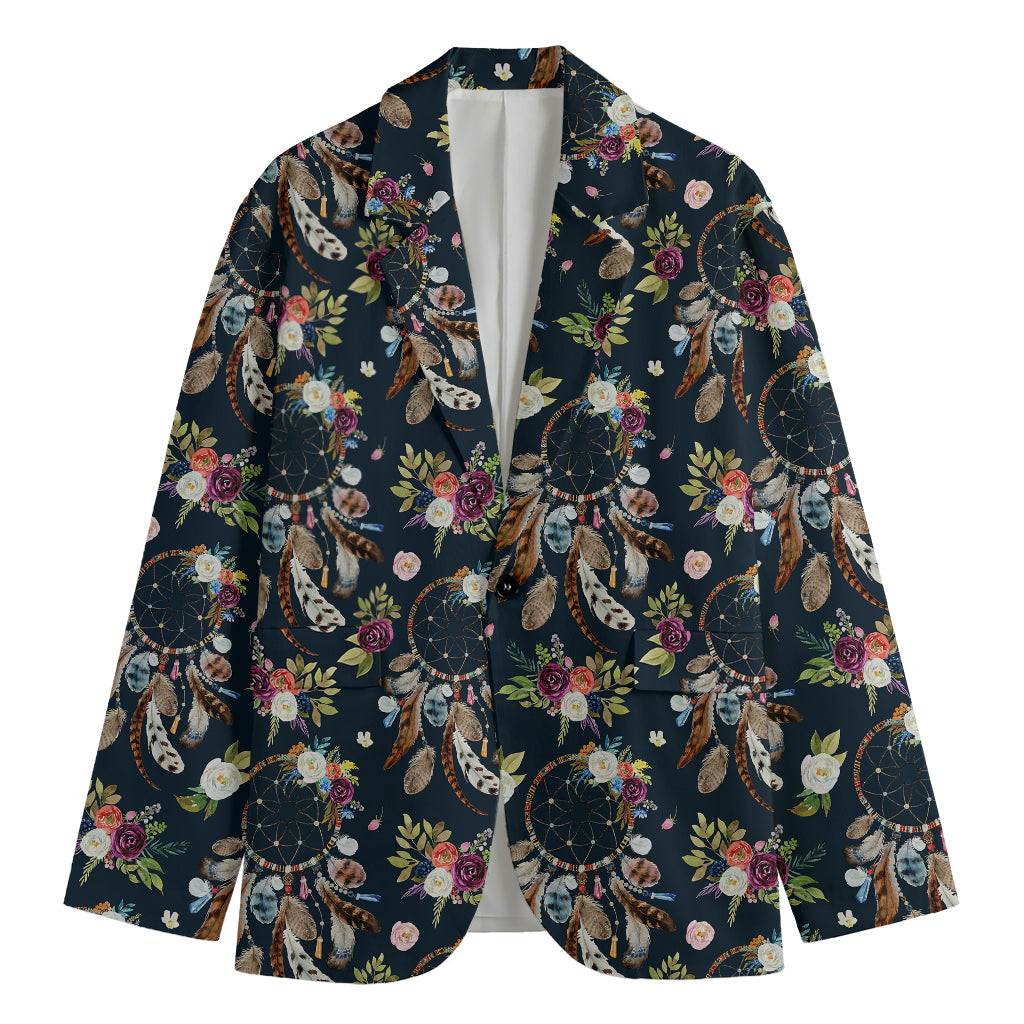 Flower Dream Catcher Pattern Print Men's Blazer
