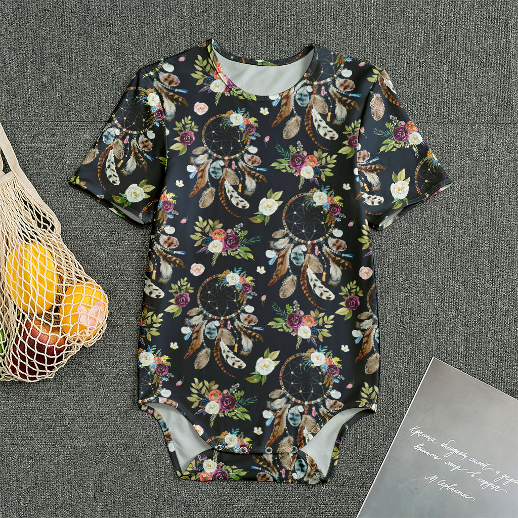 Flower Dream Catcher Pattern Print Men's Bodysuit