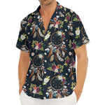 Flower Dream Catcher Pattern Print Men's Deep V-Neck Shirt