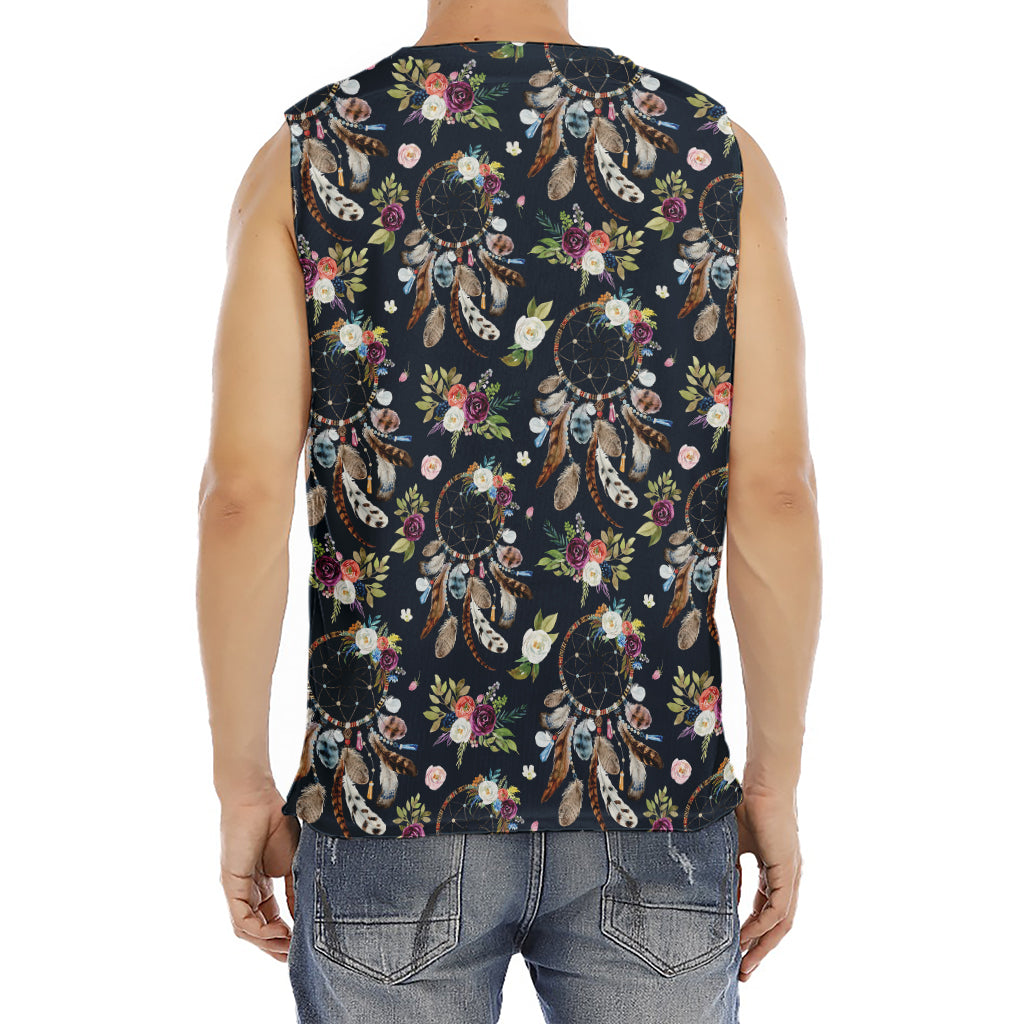 Flower Dream Catcher Pattern Print Men's Fitness Tank Top