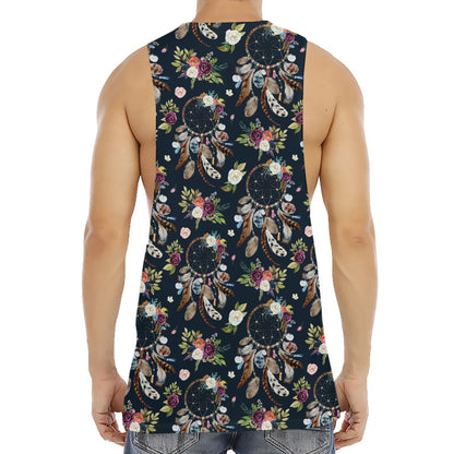 Flower Dream Catcher Pattern Print Men's Muscle Tank Top