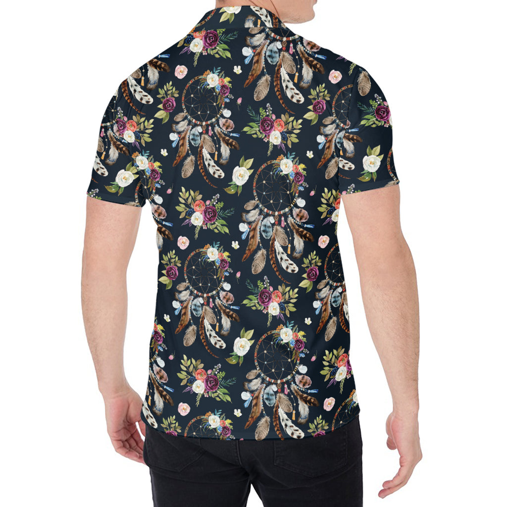 Flower Dream Catcher Pattern Print Men's Shirt