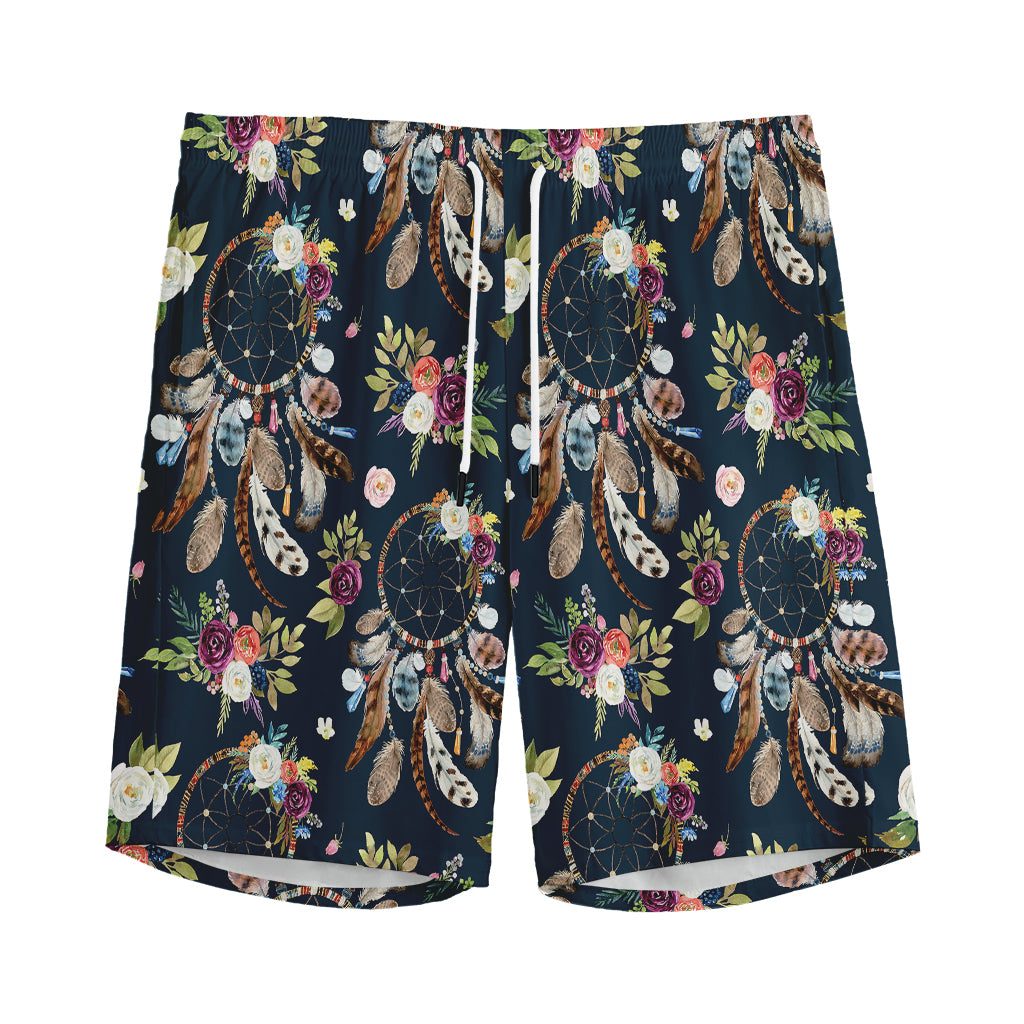 Flower Dream Catcher Pattern Print Men's Sports Shorts