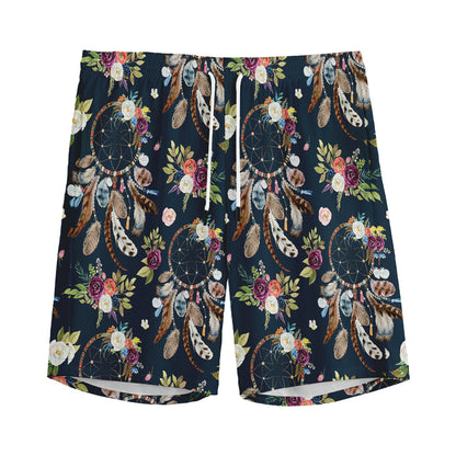 Flower Dream Catcher Pattern Print Men's Sports Shorts